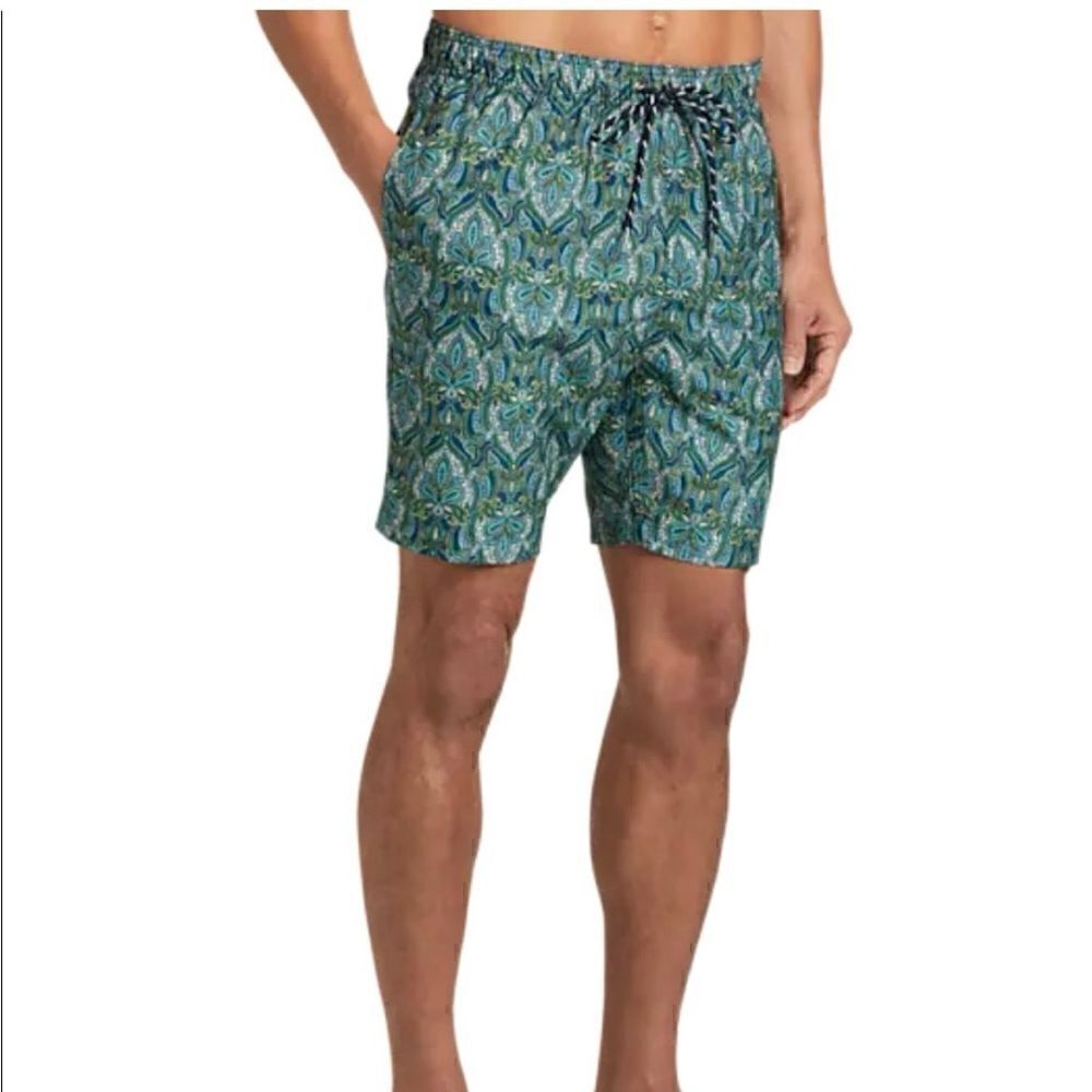 Joseph Abboud paisley swim trunks